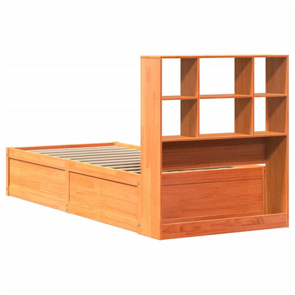 vidaXL Bed Frame without Mattress Wax Brown 100x200 cm Solid Wood Pine