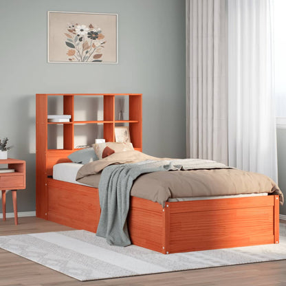 vidaXL Bed Frame without Mattress Wax Brown 100x200 cm Solid Wood Pine