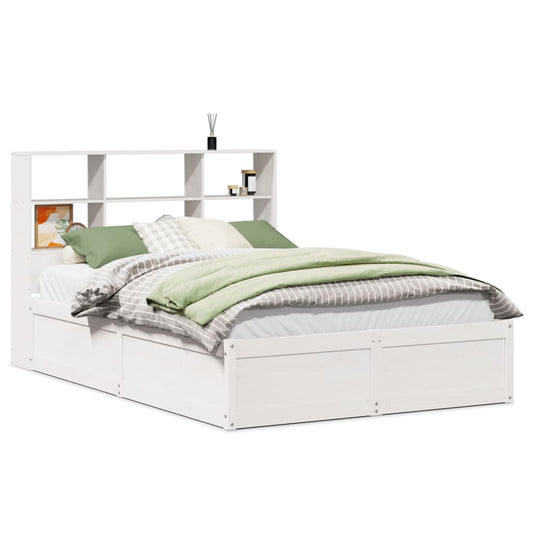 vidaXL Bed Frame without Mattress White 140x190 cm Solid Wood Pine