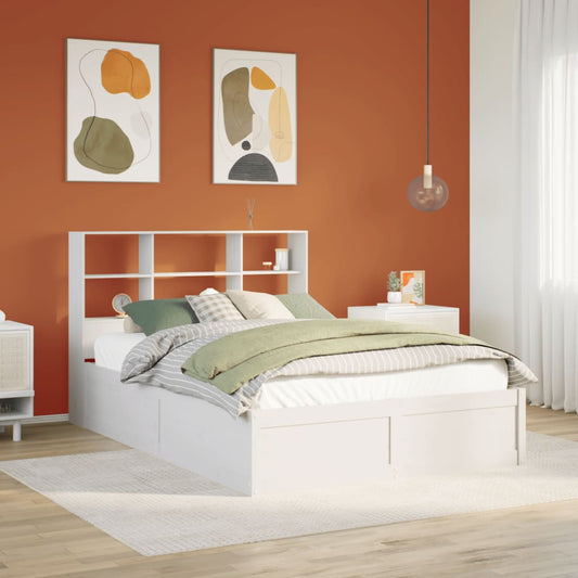 vidaXL Bed Frame without Mattress White 140x190 cm Solid Wood Pine