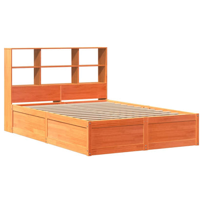 vidaXL Bed Frame without Mattress Wax Brown 140x190 cm Solid Wood Pine