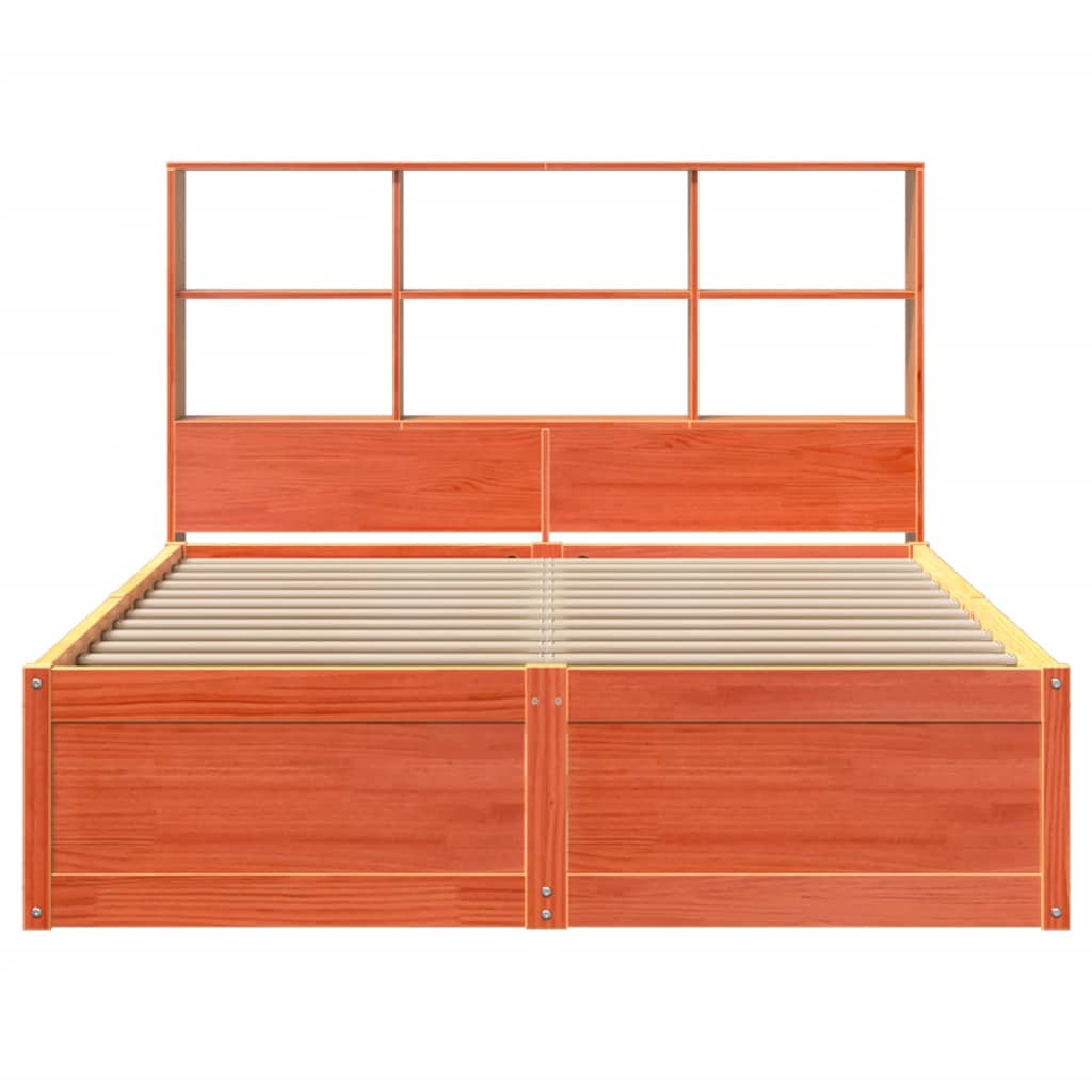 vidaXL Bed Frame without Mattress Wax Brown 140x190 cm Solid Wood Pine