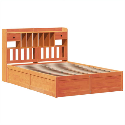 vidaXL Bed Frame without Mattress Wax Brown 160x200 cm Solid Wood Pine
