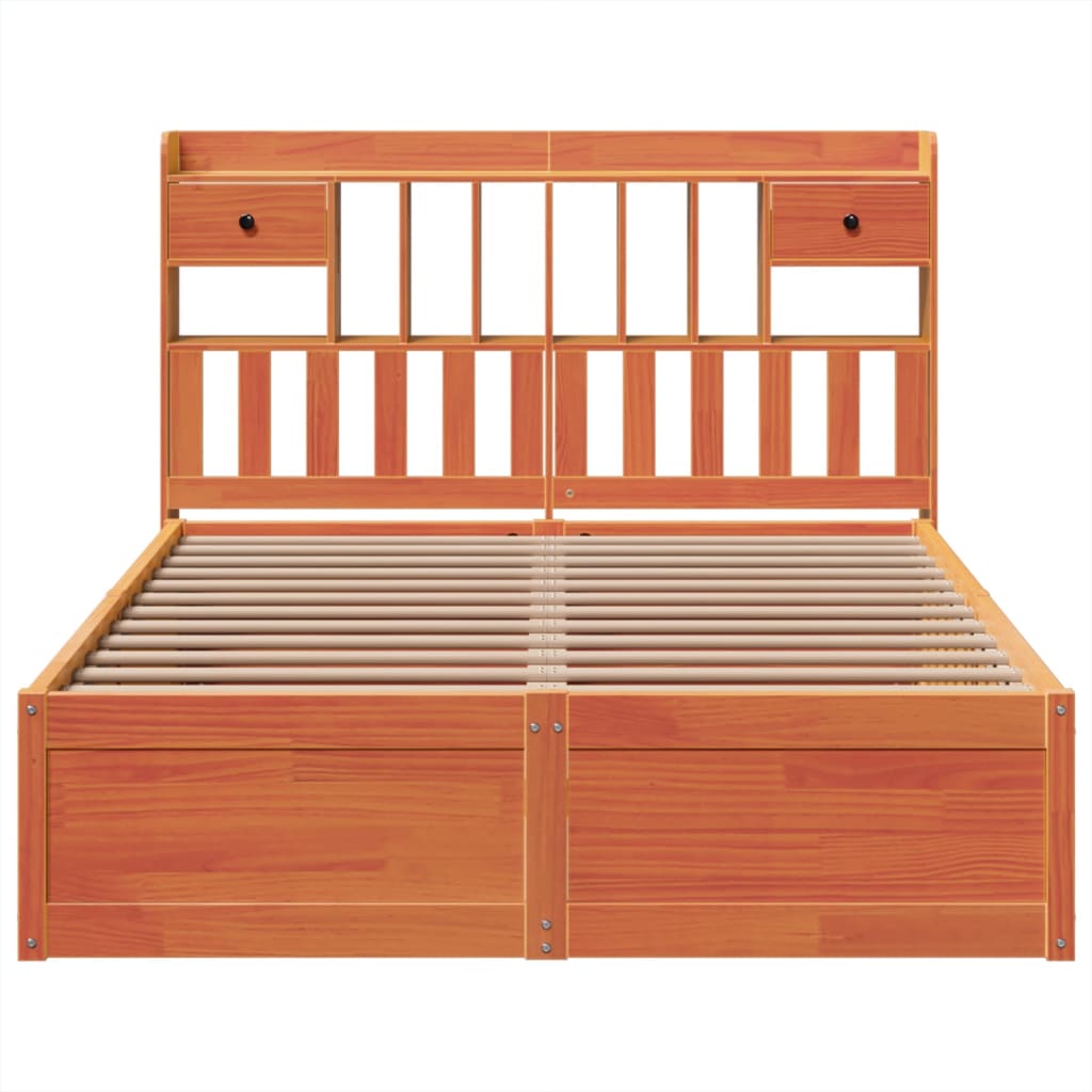 vidaXL Bed Frame without Mattress Wax Brown 160x200 cm Solid Wood Pine