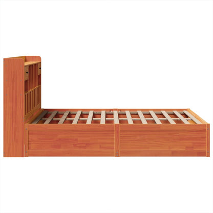 vidaXL Bed Frame without Mattress Wax Brown 160x200 cm Solid Wood Pine