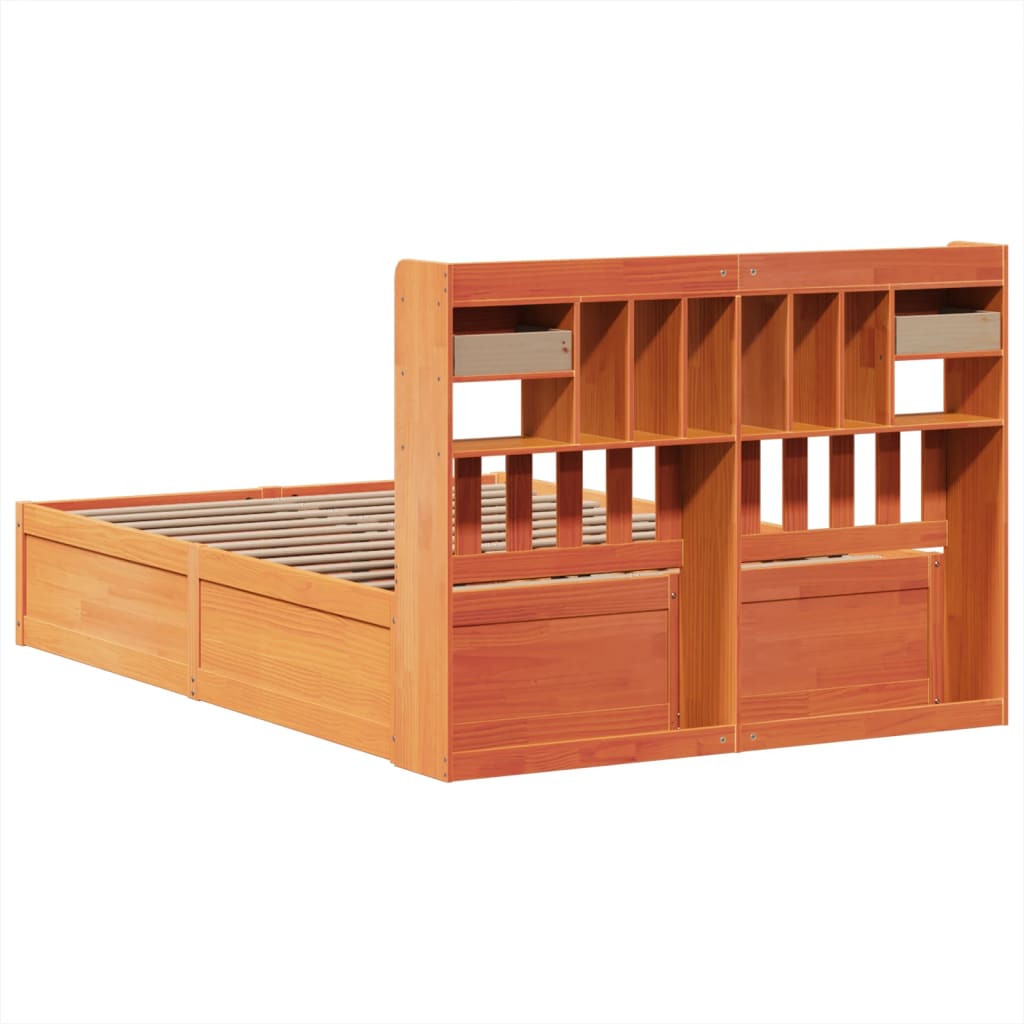 vidaXL Bed Frame without Mattress Wax Brown 160x200 cm Solid Wood Pine