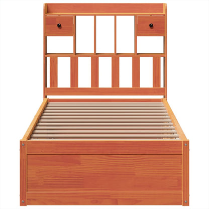 vidaXL Bed Frame without Mattress Wax Brown 100x200 cm Solid Wood Pine