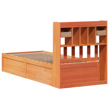 vidaXL Bed Frame without Mattress Wax Brown 100x200 cm Solid Wood Pine