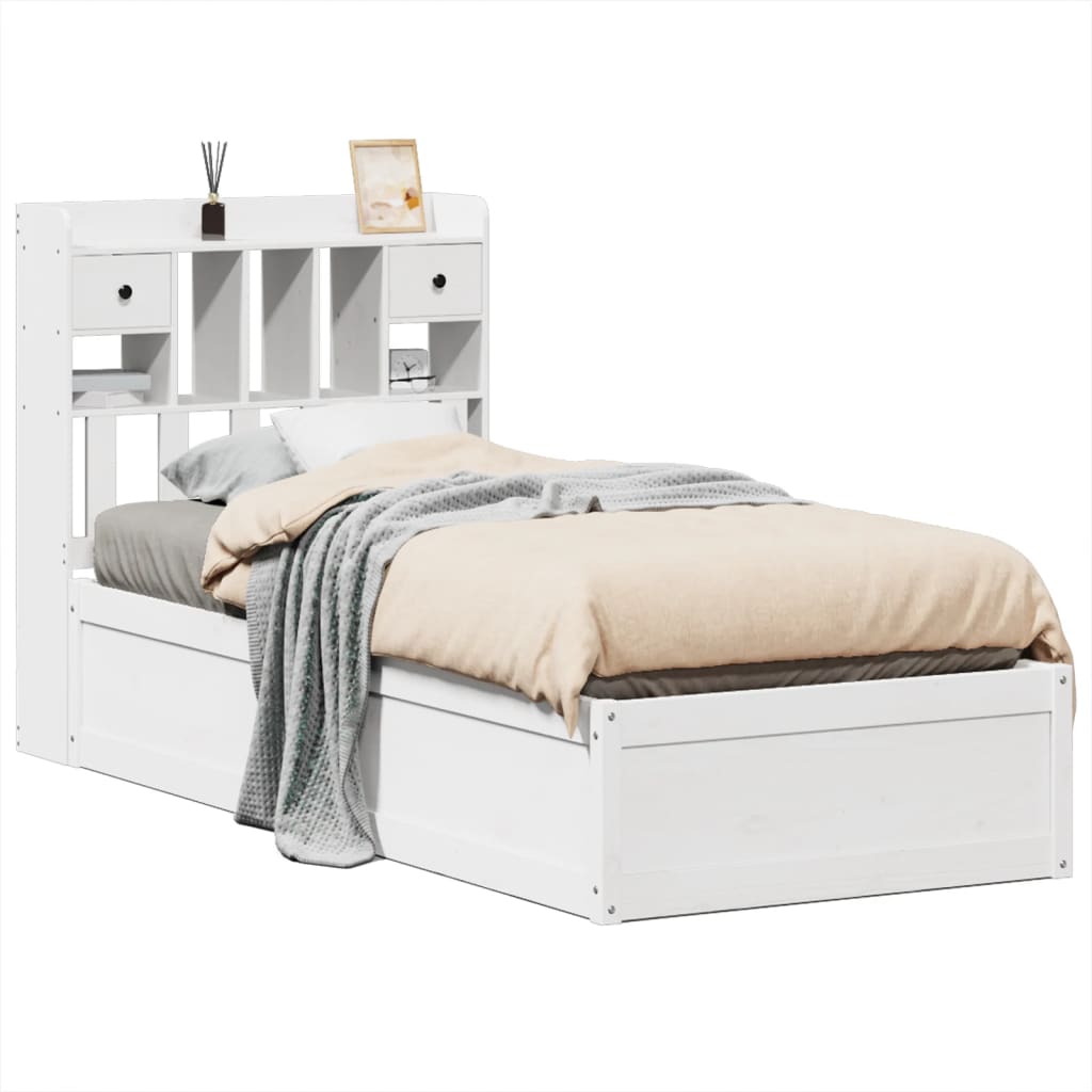 vidaXL Bed Frame without Mattress White 90x200 cm Solid Wood Pine