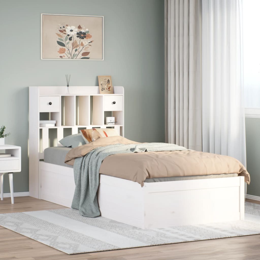 vidaXL Bed Frame without Mattress White 90x200 cm Solid Wood Pine