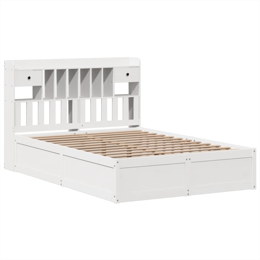 vidaXL Bed Frame without Mattress White 140x190 cm Solid Wood Pine