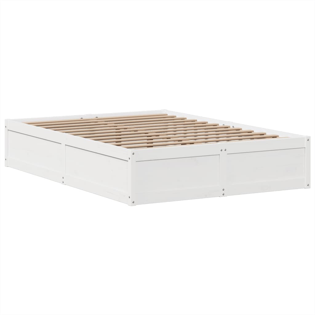 vidaXL Bed Frame without Mattress White 140x190 cm Solid Wood Pine