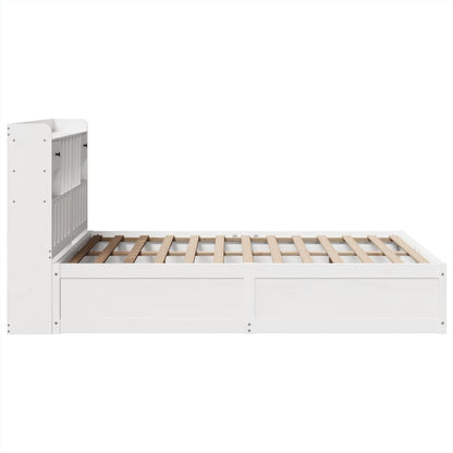 vidaXL Bed Frame without Mattress White 140x190 cm Solid Wood Pine