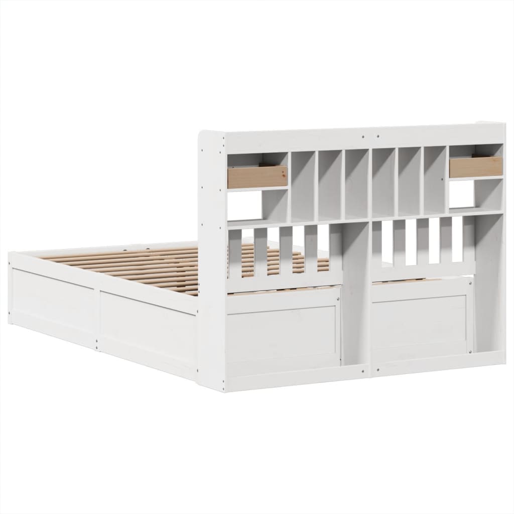 vidaXL Bed Frame without Mattress White 140x190 cm Solid Wood Pine