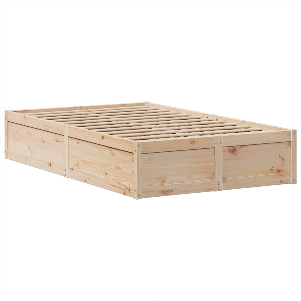 vidaXL Bed Frame without Mattress 135x190 cm Double Solid Wood Pine