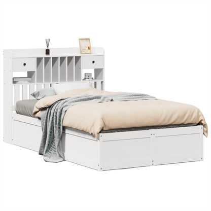 vidaXL Bed Frame without Mattress White 135x190 cm Double Solid Wood Pine