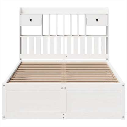 vidaXL Bed Frame without Mattress White 135x190 cm Double Solid Wood Pine
