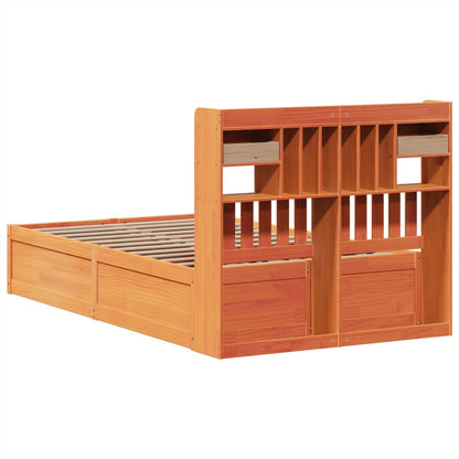 vidaXL Bed Frame without Mattress Wax Brown 135x190 cm Double Solid Wood Pine