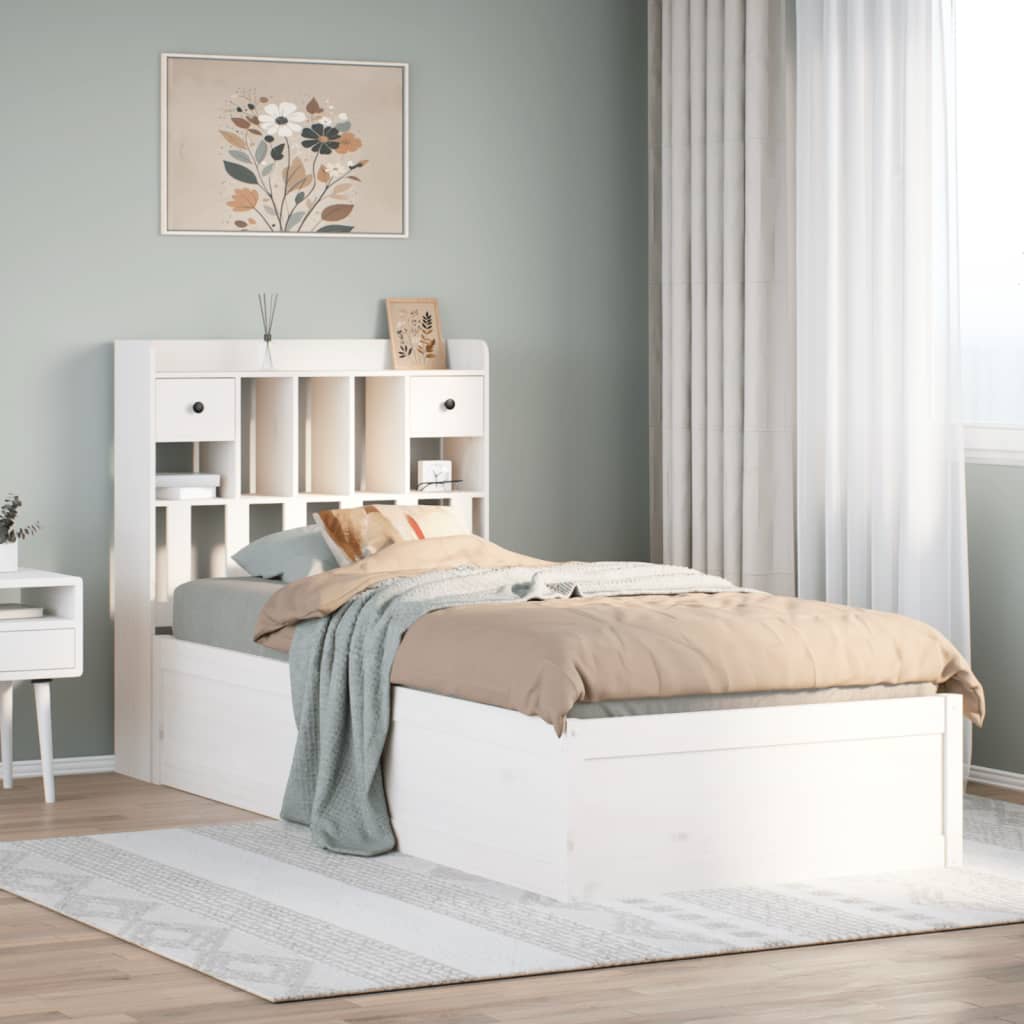 vidaXL Bed Frame without Mattress White 90x190 cm Single Solid Wood Pine