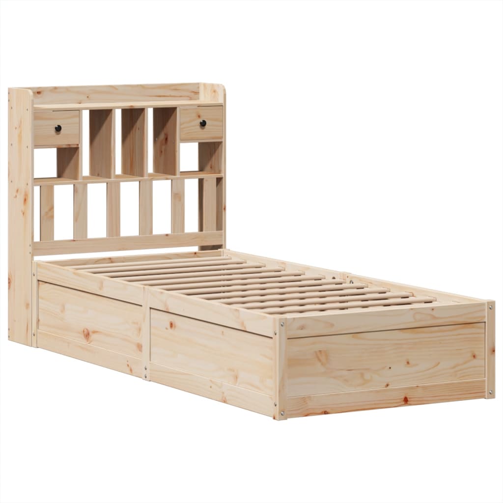 vidaXL Bed Frame without Mattress 75x190 cm Small Single Solid Wood Pine