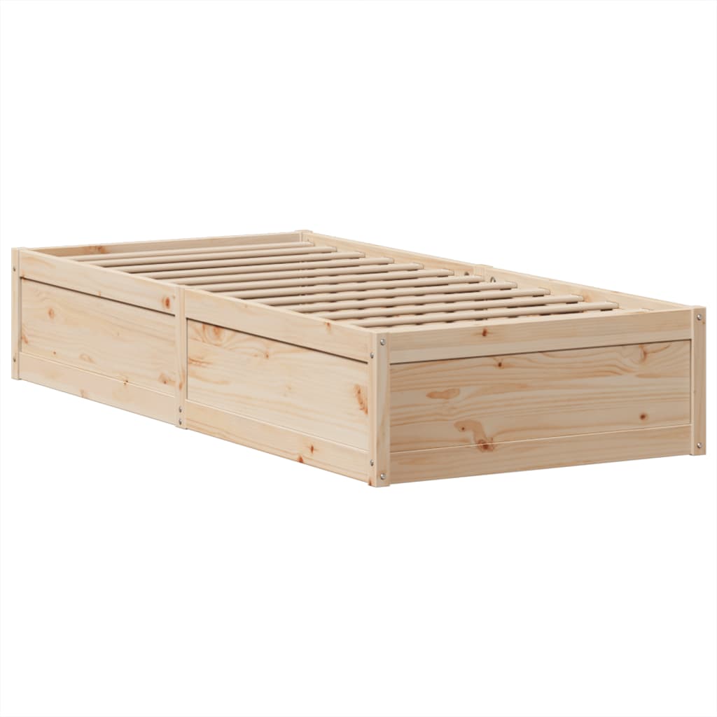 vidaXL Bed Frame without Mattress 75x190 cm Small Single Solid Wood Pine