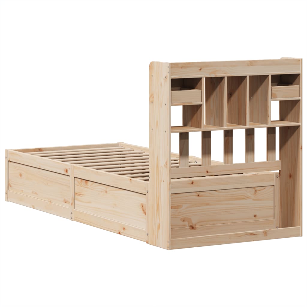 vidaXL Bed Frame without Mattress 75x190 cm Small Single Solid Wood Pine