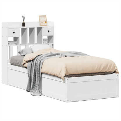 vidaXL Bed Frame without Mattress White 75x190 cm Small Single Solid Wood Pine