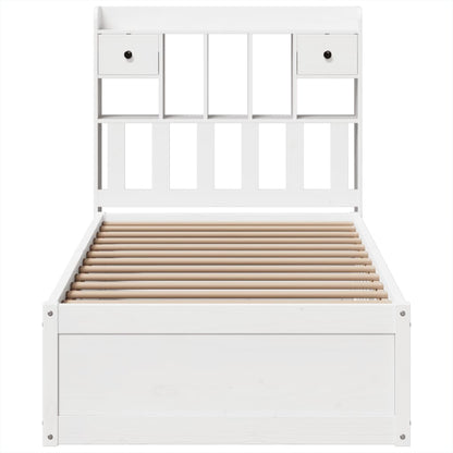 vidaXL Bed Frame without Mattress White 75x190 cm Small Single Solid Wood Pine