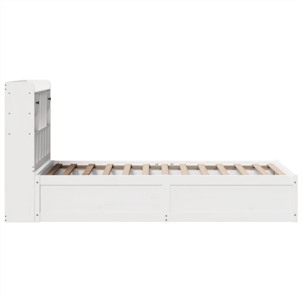 vidaXL Bed Frame without Mattress White 75x190 cm Small Single Solid Wood Pine