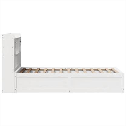 vidaXL Bed Frame without Mattress White 75x190 cm Small Single Solid Wood Pine