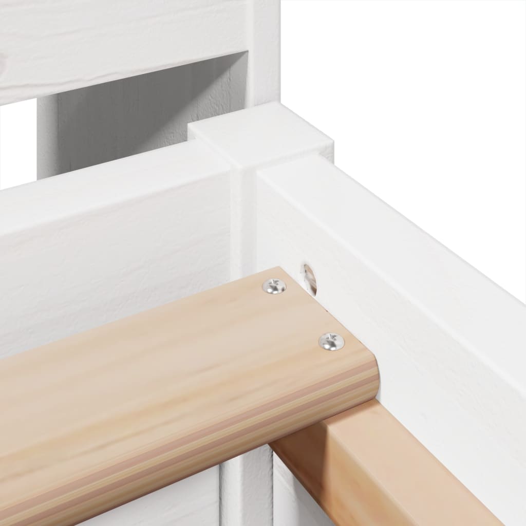 vidaXL Bed Frame without Mattress White 75x190 cm Small Single Solid Wood Pine