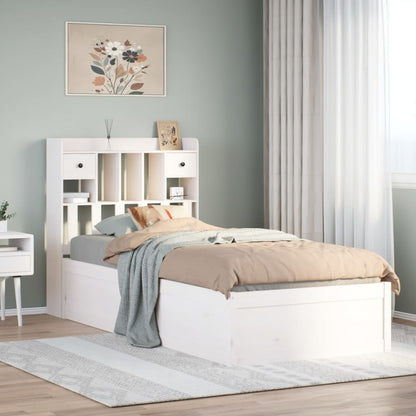 vidaXL Bed Frame without Mattress White 75x190 cm Small Single Solid Wood Pine