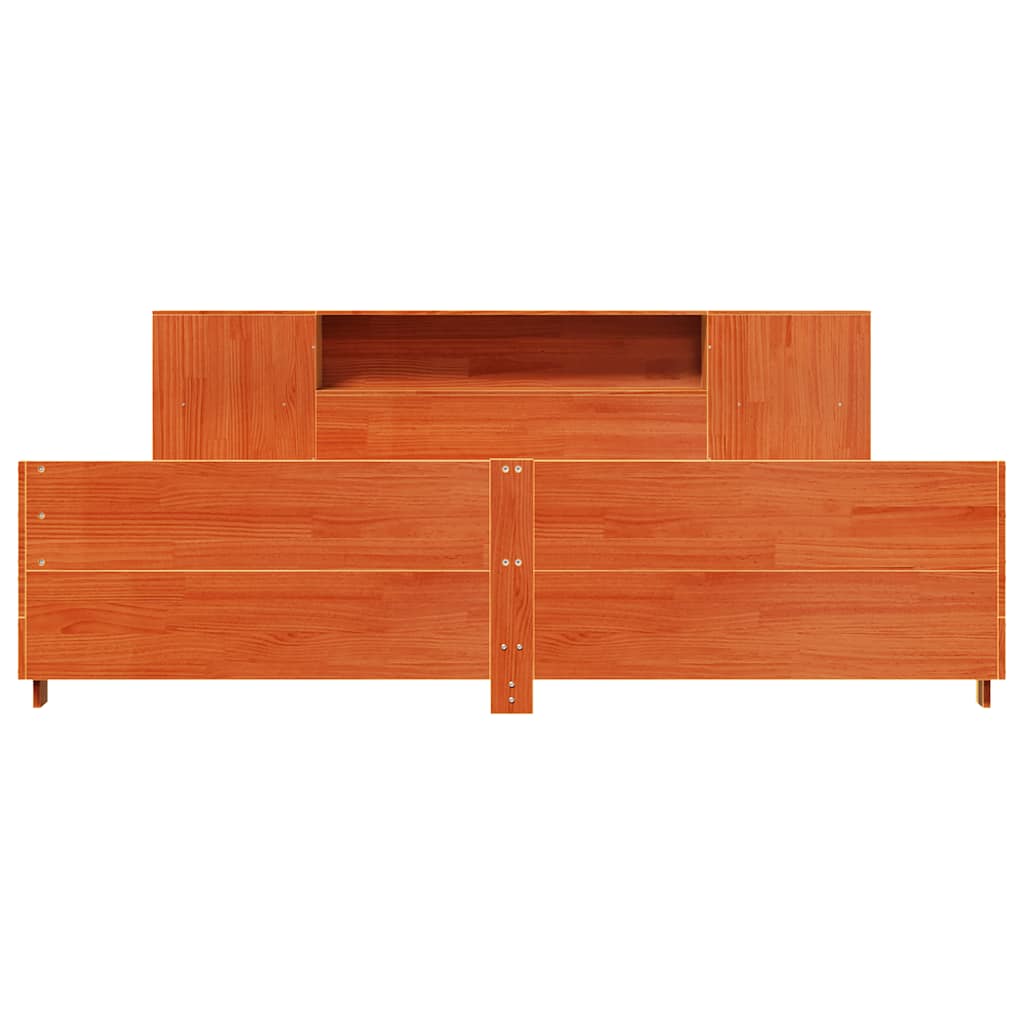 vidaXL Bed Frame without Mattress Wax Brown 200x200 cm Solid Wood Pine