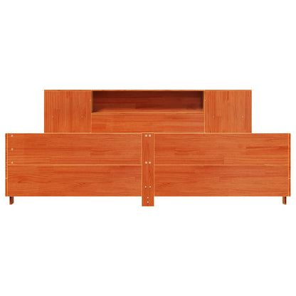 vidaXL Bed Frame without Mattress Wax Brown 200x200 cm Solid Wood Pine