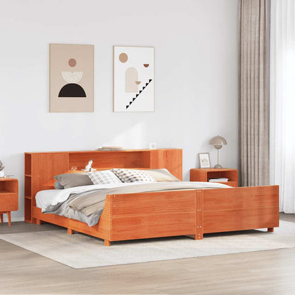 vidaXL Bed Frame without Mattress Wax Brown 200x200 cm Solid Wood Pine