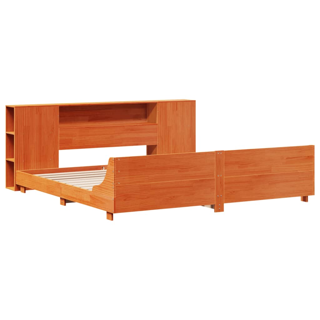 vidaXL Bed Frame without Mattress Wax Brown 180x200 cm Super King Solid Wood Pine