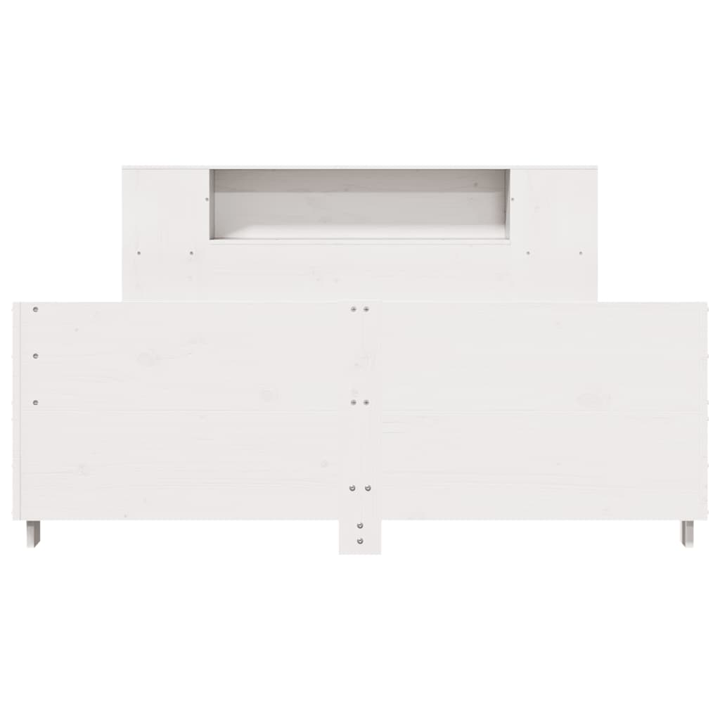 vidaXL Bed Frame without Mattress White 150x200 cm King Size Solid Wood Pine