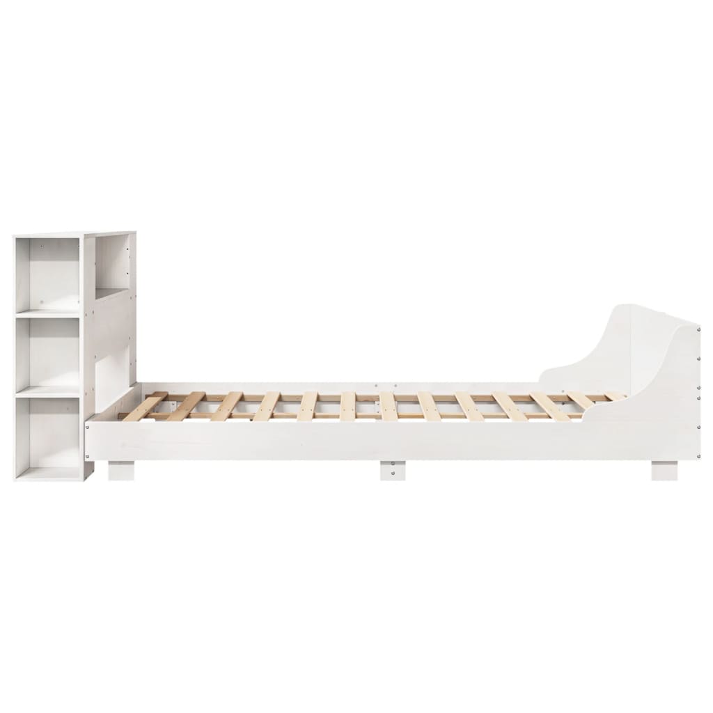 vidaXL Bed Frame without Mattress White 150x200 cm King Size Solid Wood Pine