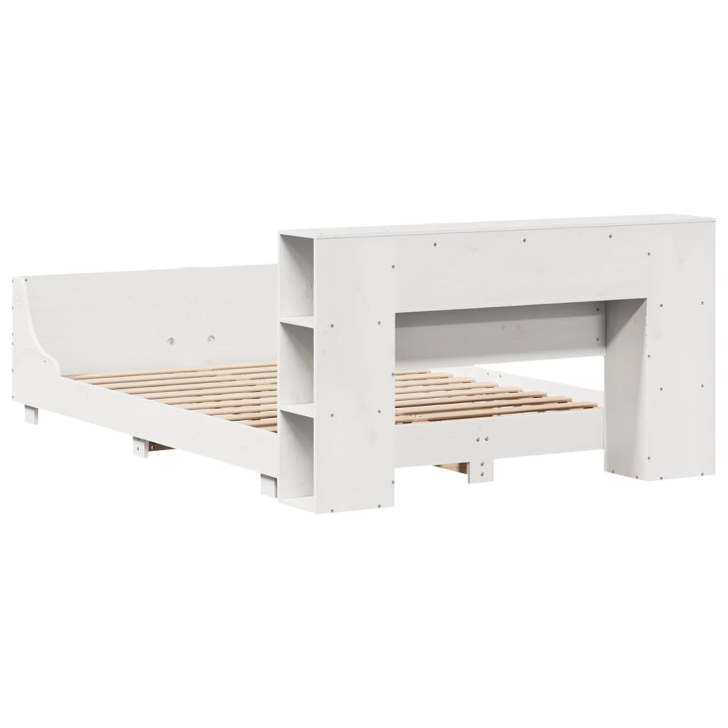vidaXL Bed Frame without Mattress White 150x200 cm King Size Solid Wood Pine