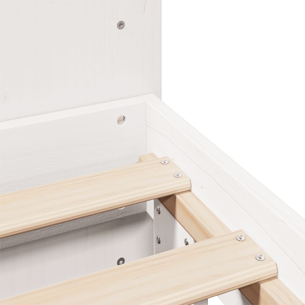 vidaXL Bed Frame without Mattress White 150x200 cm King Size Solid Wood Pine