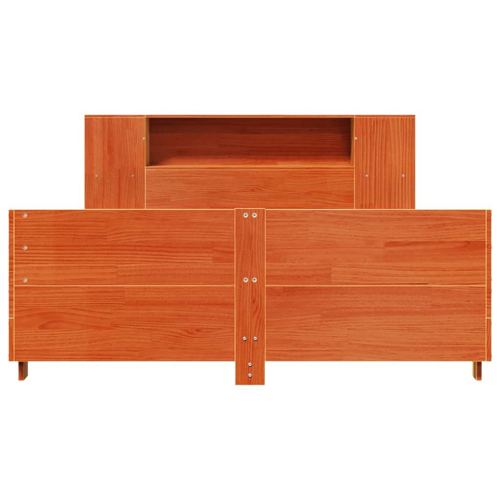 vidaXL Bed Frame without Mattress Wax Brown 150x200 cm King Size Solid Wood Pine