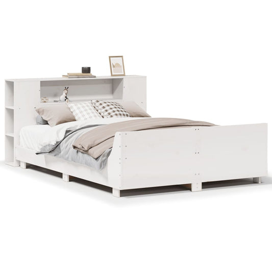 vidaXL Bed Frame without Mattress White 140x200 cm Solid Wood Pine