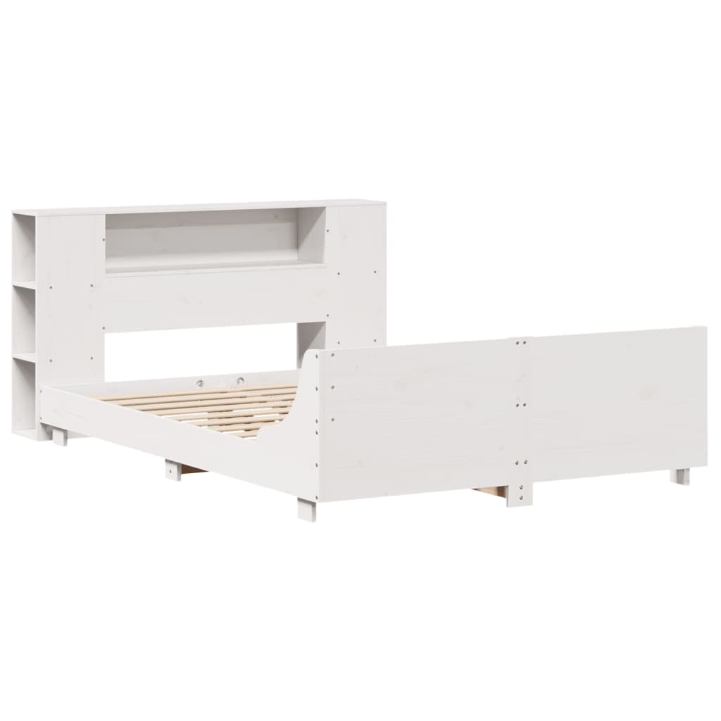 vidaXL Bed Frame without Mattress White 140x200 cm Solid Wood Pine