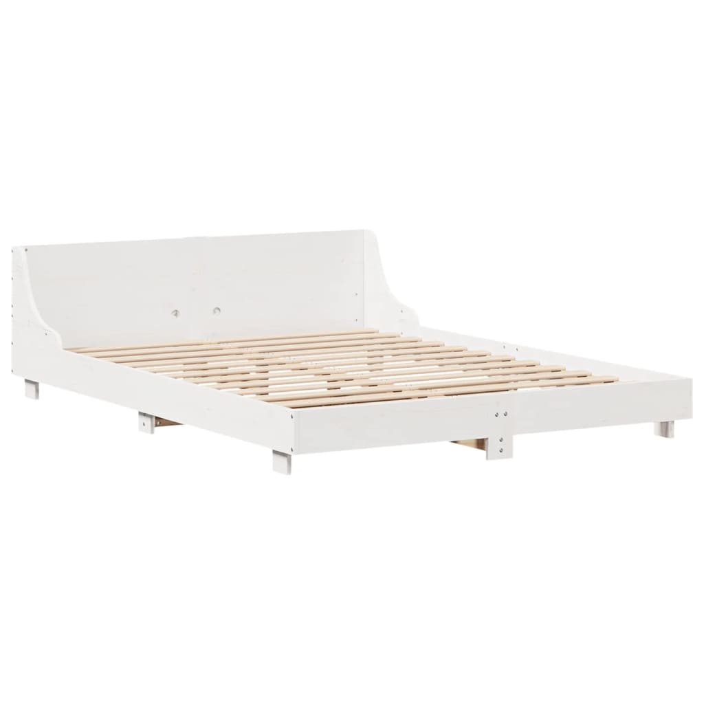 vidaXL Bed Frame without Mattress White 140x200 cm Solid Wood Pine