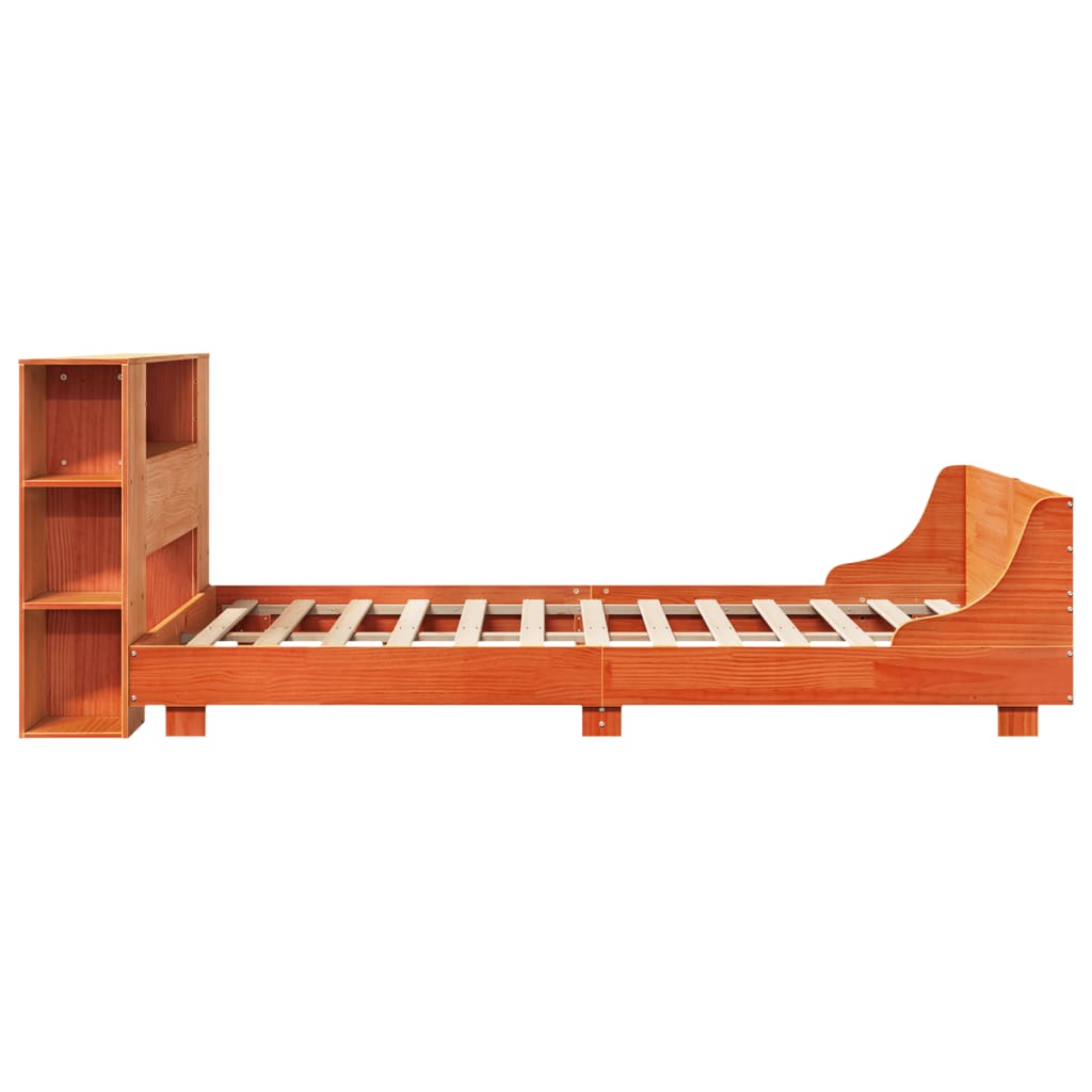vidaXL Bed Frame without Mattress Wax Brown 140x200 cm Solid Wood Pine