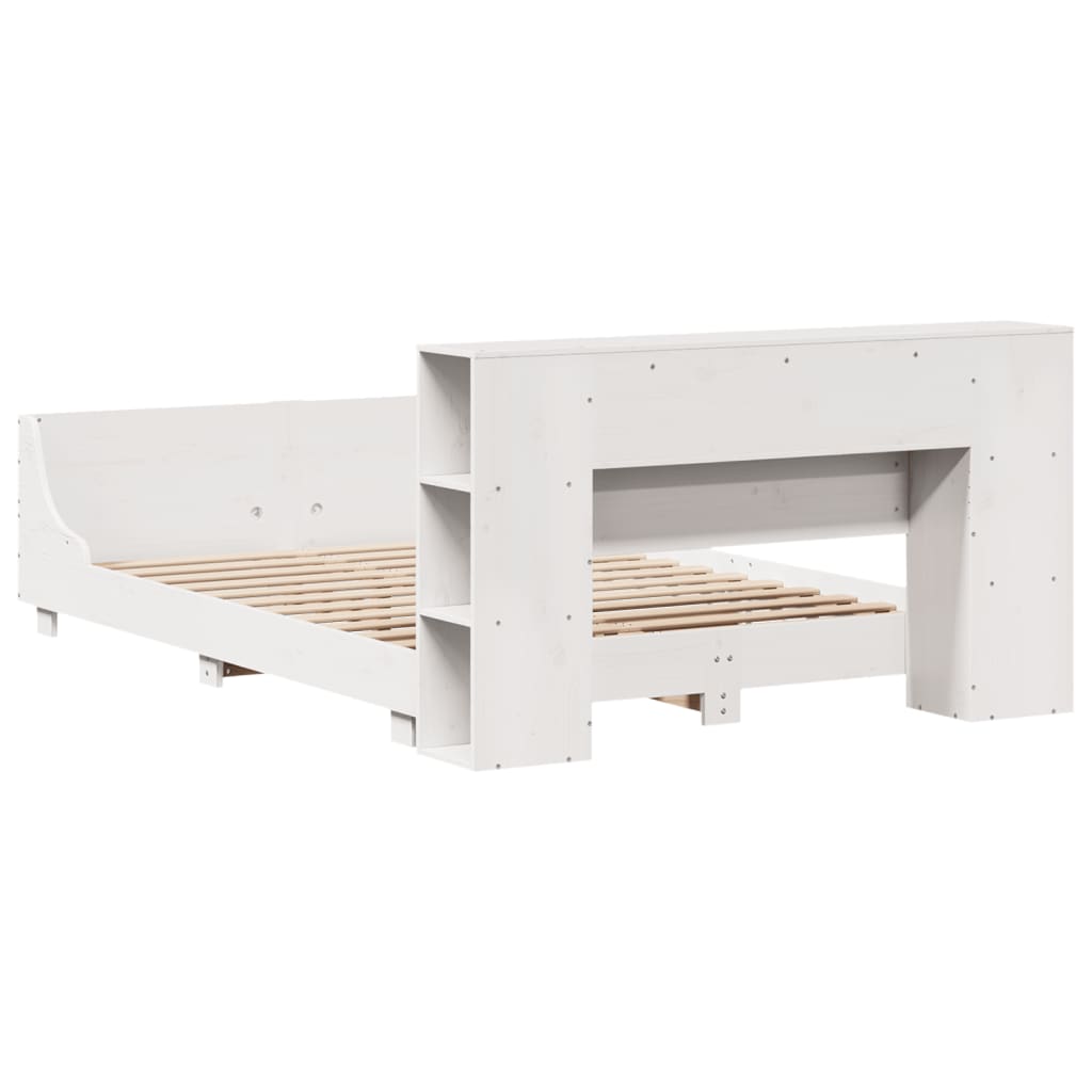 vidaXL Bed Frame without Mattress White 140x190 cm Solid Wood Pine
