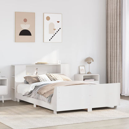 vidaXL Bed Frame without Mattress White 140x190 cm Solid Wood Pine