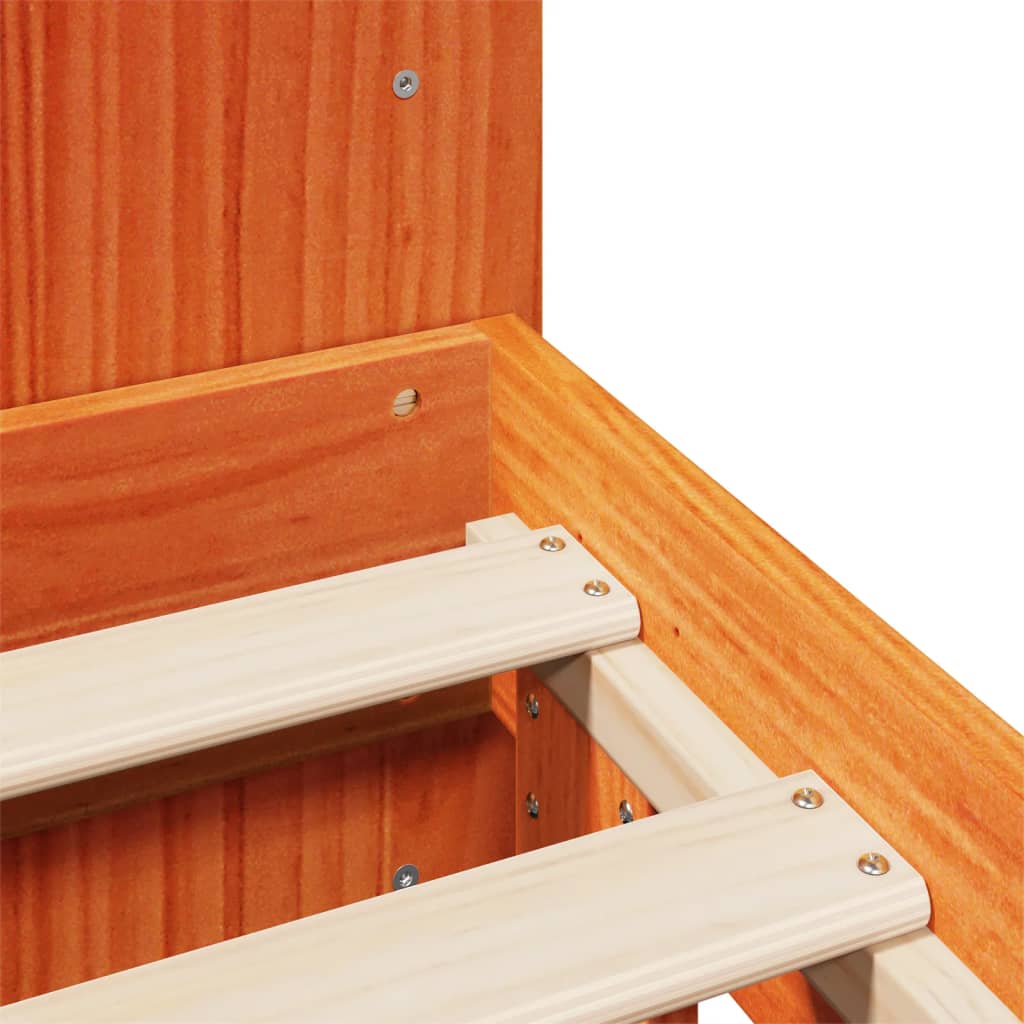 vidaXL Bed Frame without Mattress Wax Brown 140x190 cm Solid Wood Pine