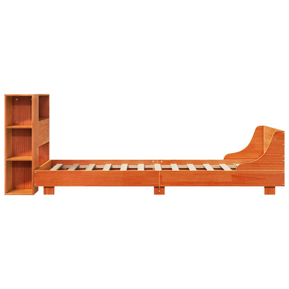 vidaXL Bed Frame without Mattress Wax Brown 100x200 cm Solid Wood Pine