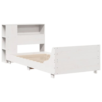 vidaXL Bed Frame without Mattress White 75x190 cm Small Single Solid Wood Pine